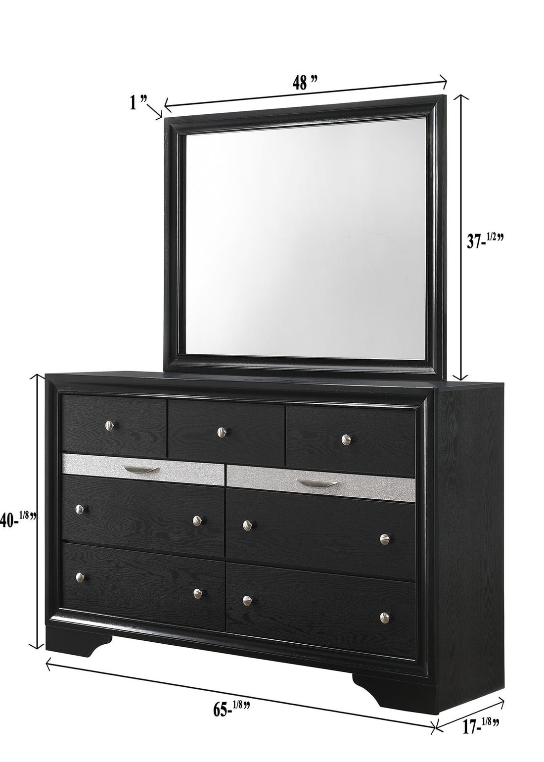 REGATA DRESSER TOP BLACK/SILVER