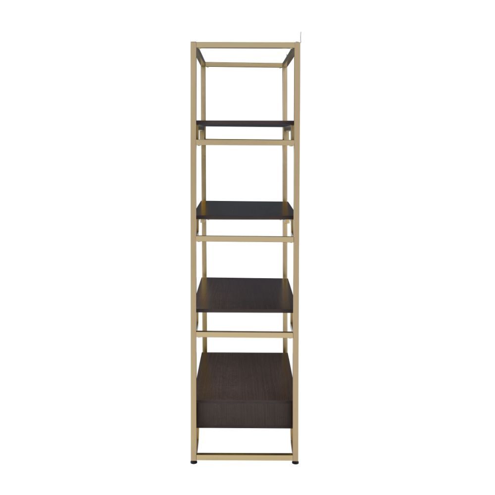 Yumia - Bookshelf - Gold & Walnut