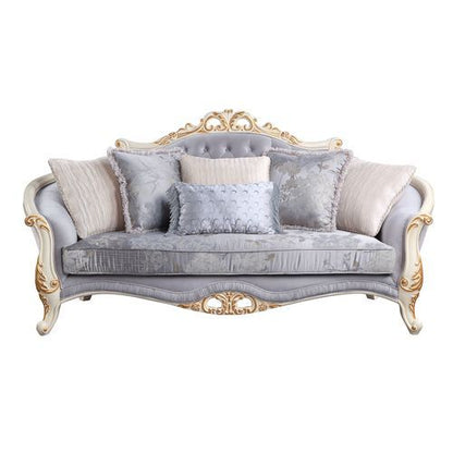 Galelvith - Sofa With 6 Pillows - Gray Fabric