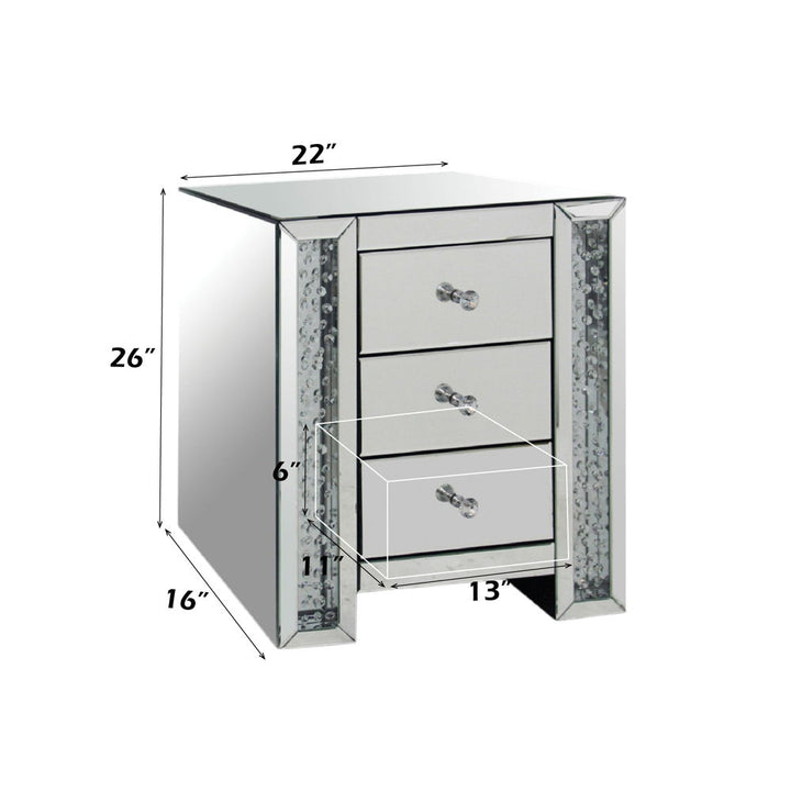 Nysa - Accent Table - Mirrored & Faux Crystals