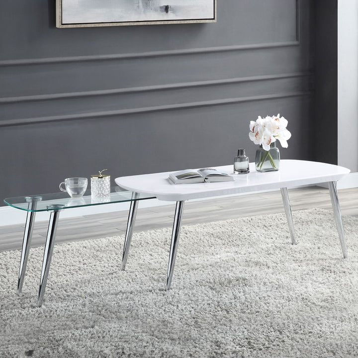 Patina - Coffee Table - White & Chrome