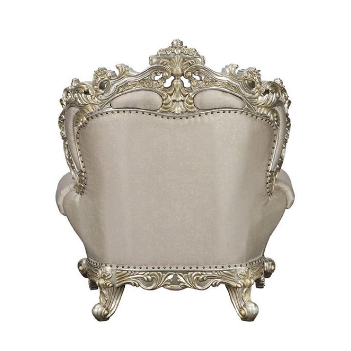 Danae - Chair With 2 Pillows - Fabric, Champagne & Gold