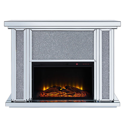 Noralie - LED Electric Fireplace - Mirrored & Faux Diamonds