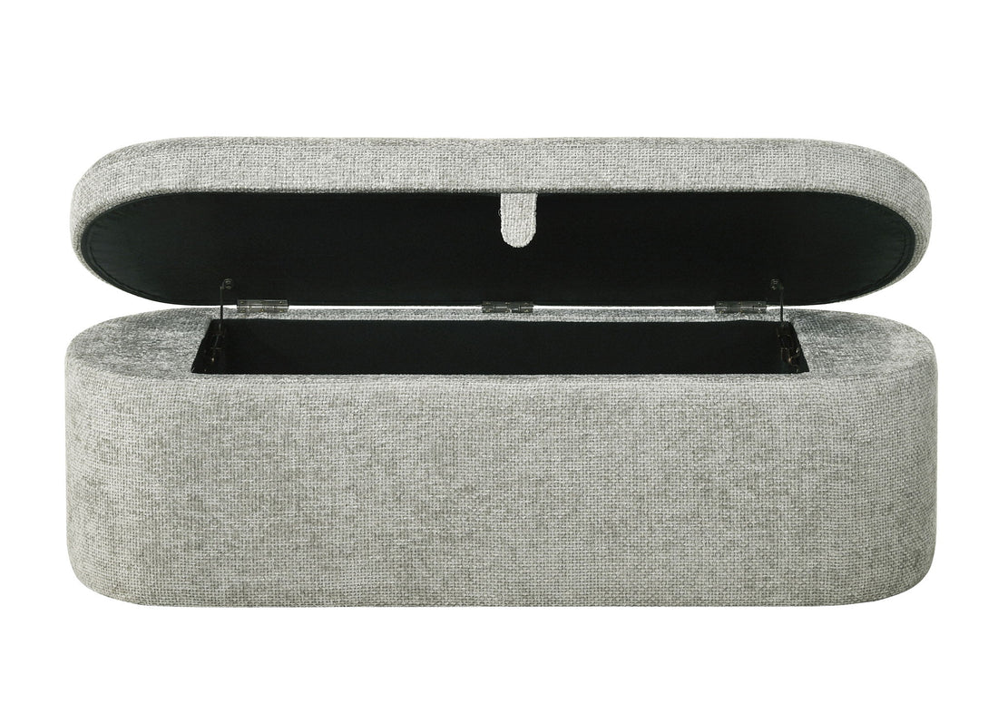 PHILIPA STORAGE BENCH-L.GREY TWEED