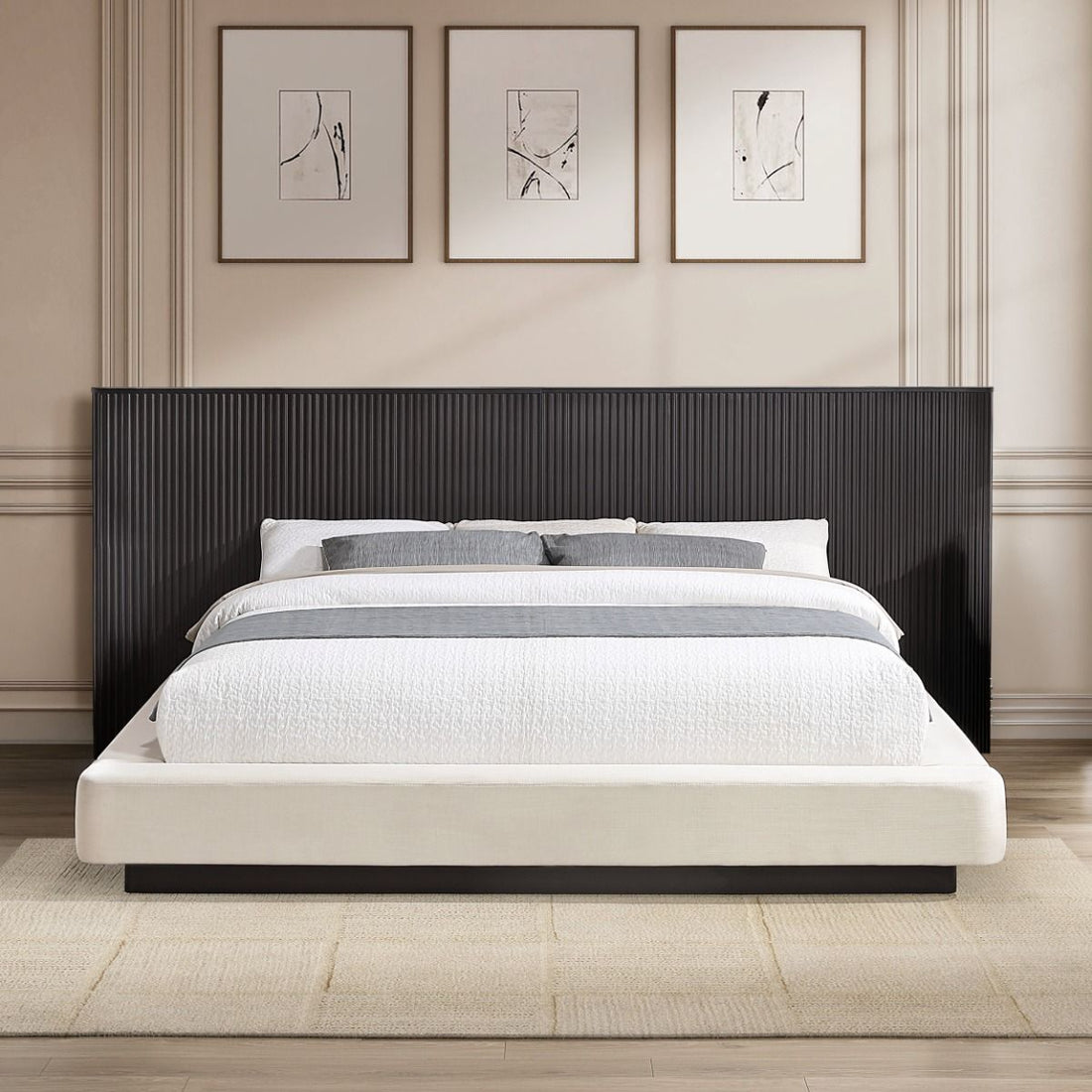 Clayten - Queen Bed - Beige / Espresso