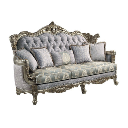 Miliani - Sofa With 5 Pillows - Fabric & Antique Bronze