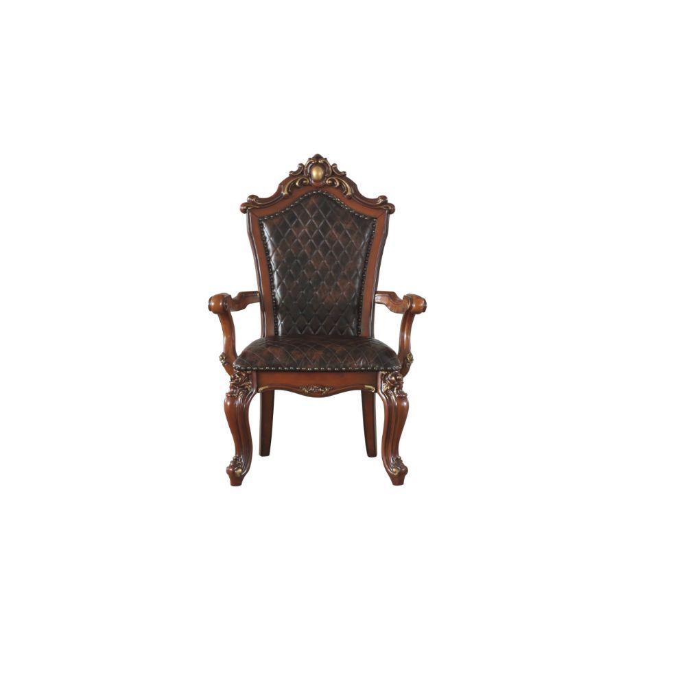 Picardy - Arm Chair (Set of 2) - Synthetic Leather & Honey Oak
