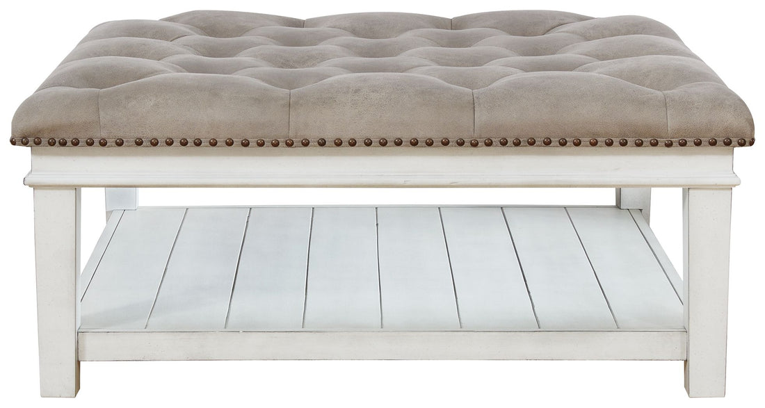 Kanwyn - Uph Ottoman Cocktail Table - Whitewash