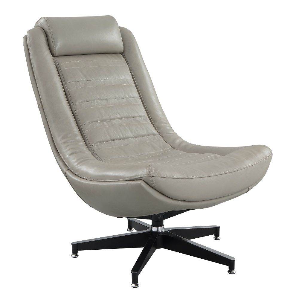 Piran - Accent Chair With Swivel - Twilight Top Grain Leather