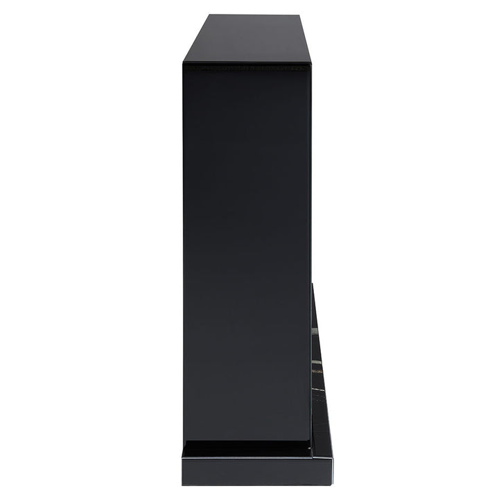 Drisana - Fireplace - Black Mirrored