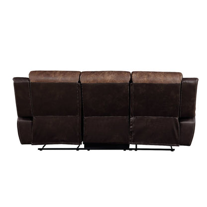 Jaylen - Motion Sofa - Toffee & Espresso Polished Microfiber
