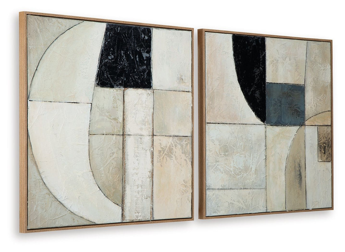 Bexlen - Wall Art Set (Set of 2) - Tan / Taupe / Black