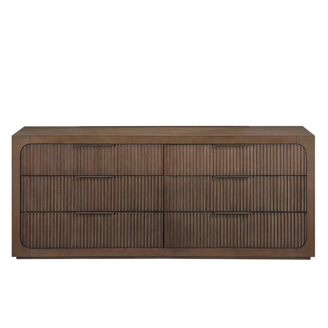 Leanna - Dresser With Wood Top - Brown Oak