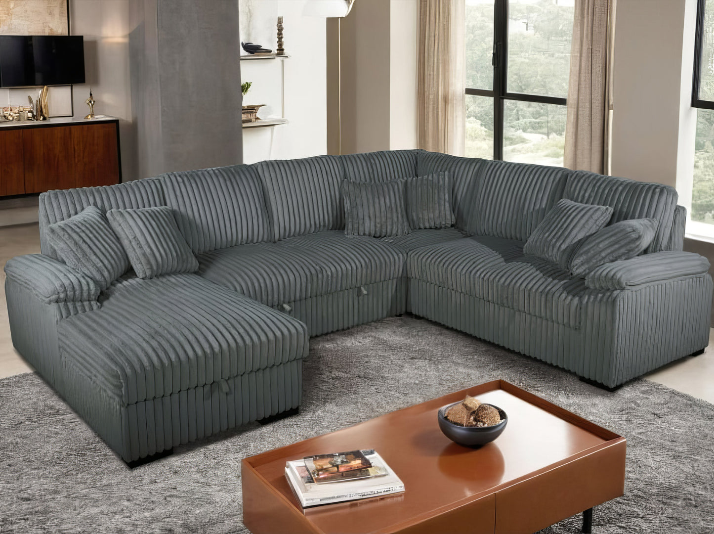 Venice Sectional Sleeper Sofa W/ Storage Chaise