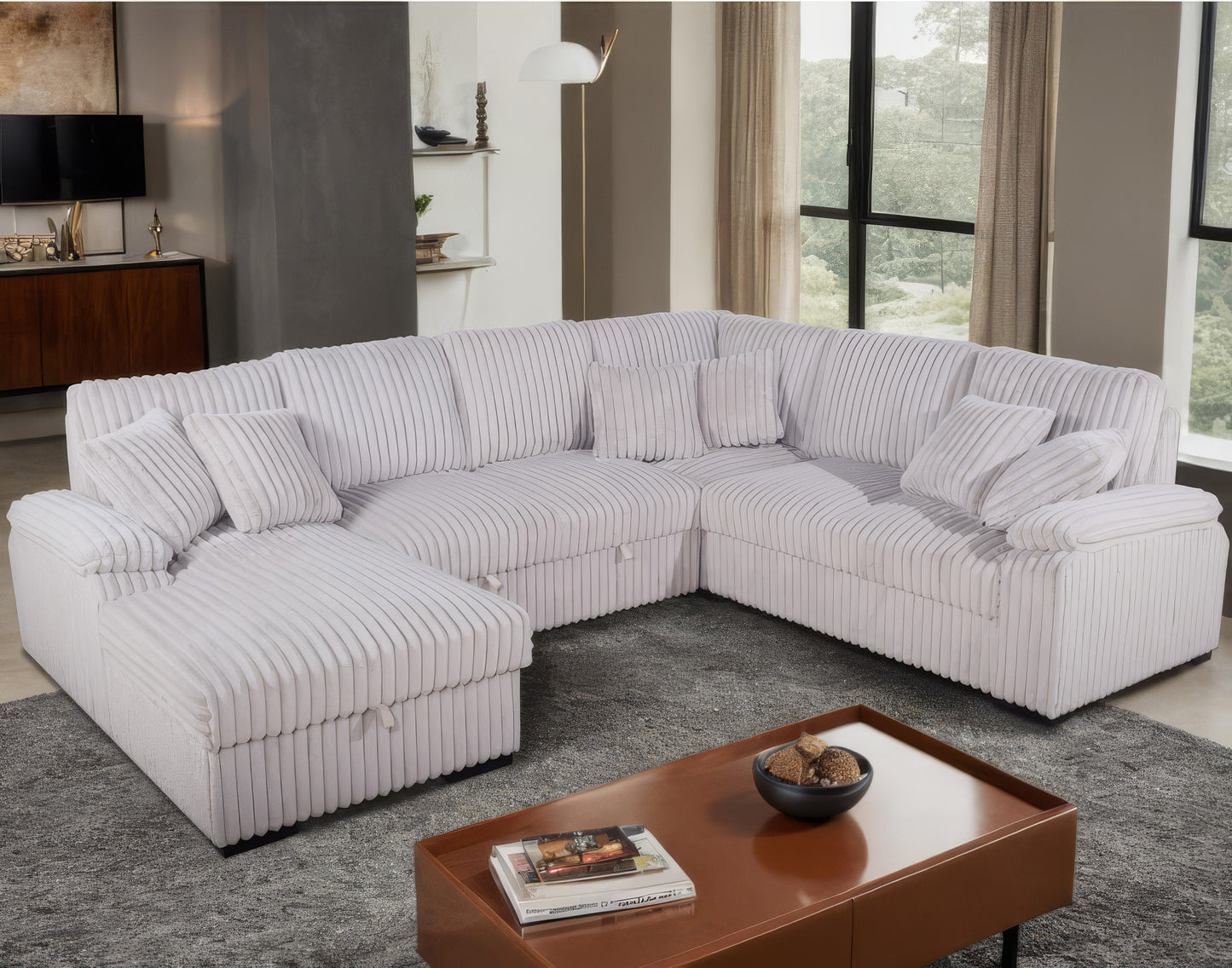 Venice Sectional Sleeper Sofa W/ Storage Chaise