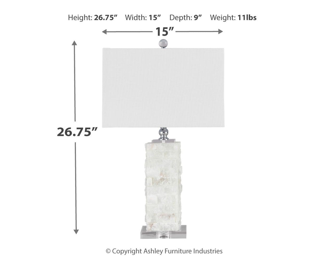 Malise - Alabaster Table Lamp  - White