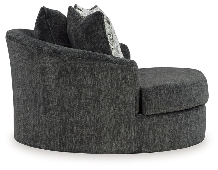 Biddeford - Oversized Swivel Accent Chair - Shadow