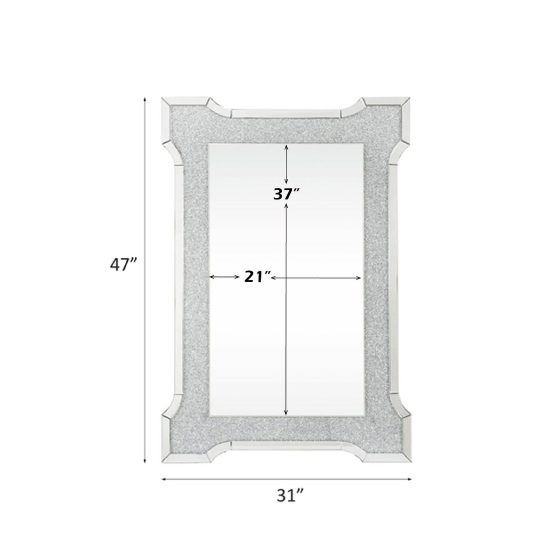Noralie - 47" X 31" Accent Mirror With Faux Diamonds - Mirrored
