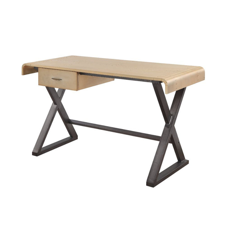 Danton - Executive Writing Desk - Gold Aluminum