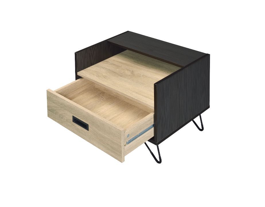 Melkree - Accent Table - Oak & Black