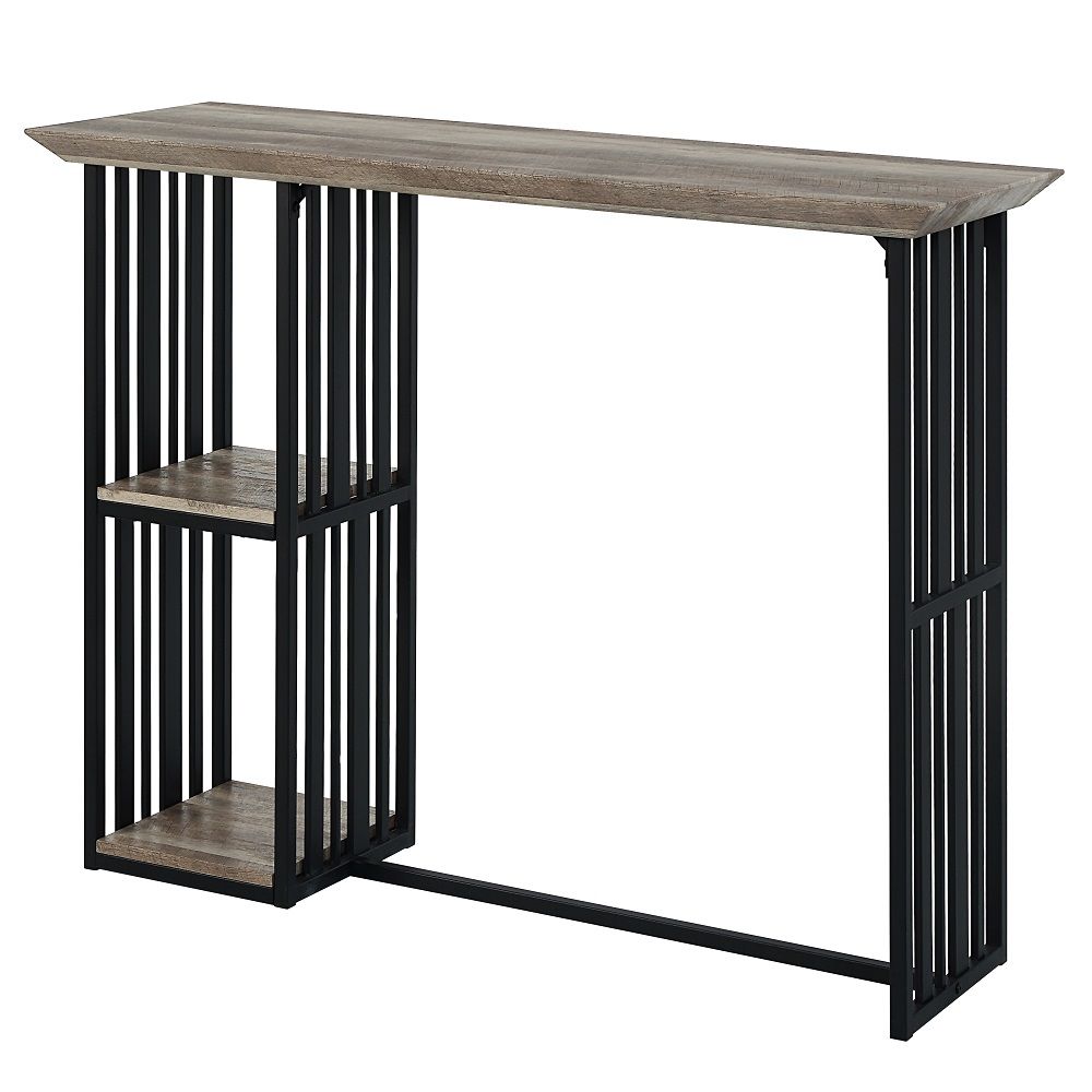 Zudora - Counter Height Table - Oak & Sandy Black
