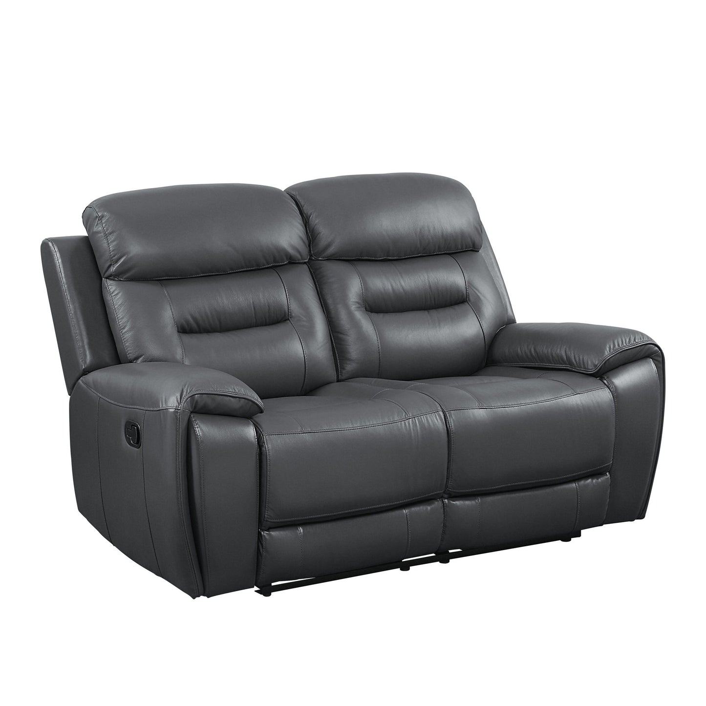 Lamruil - Motion Loveseat - Gray Top Grain Leather