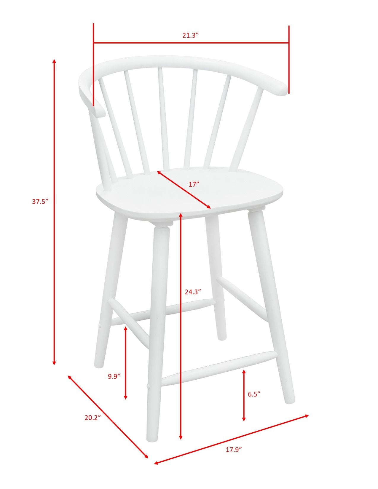 JANNA COUNTER HEIGHT STOOL-WHITE