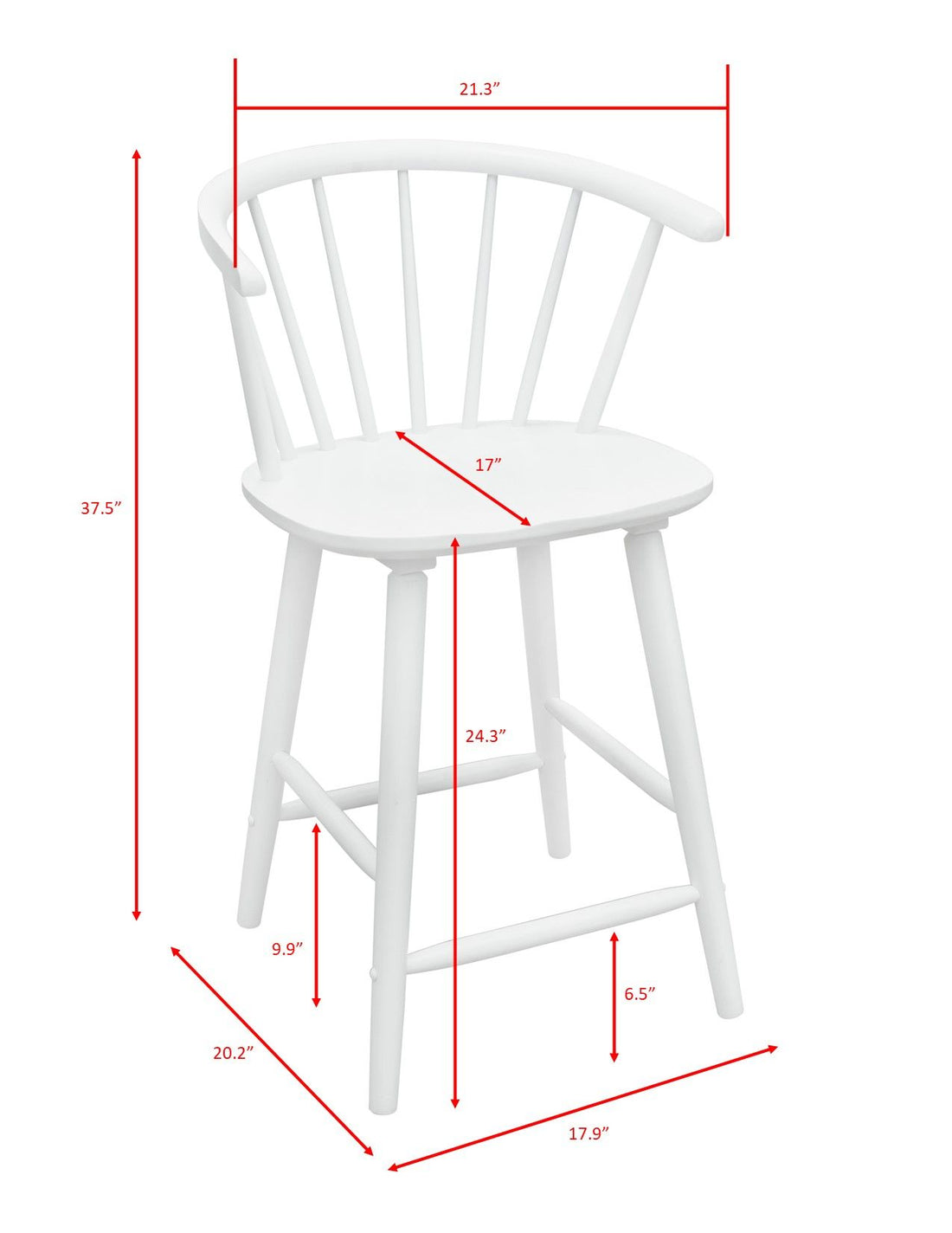 JANNA COUNTER HEIGHT STOOL-WHITE