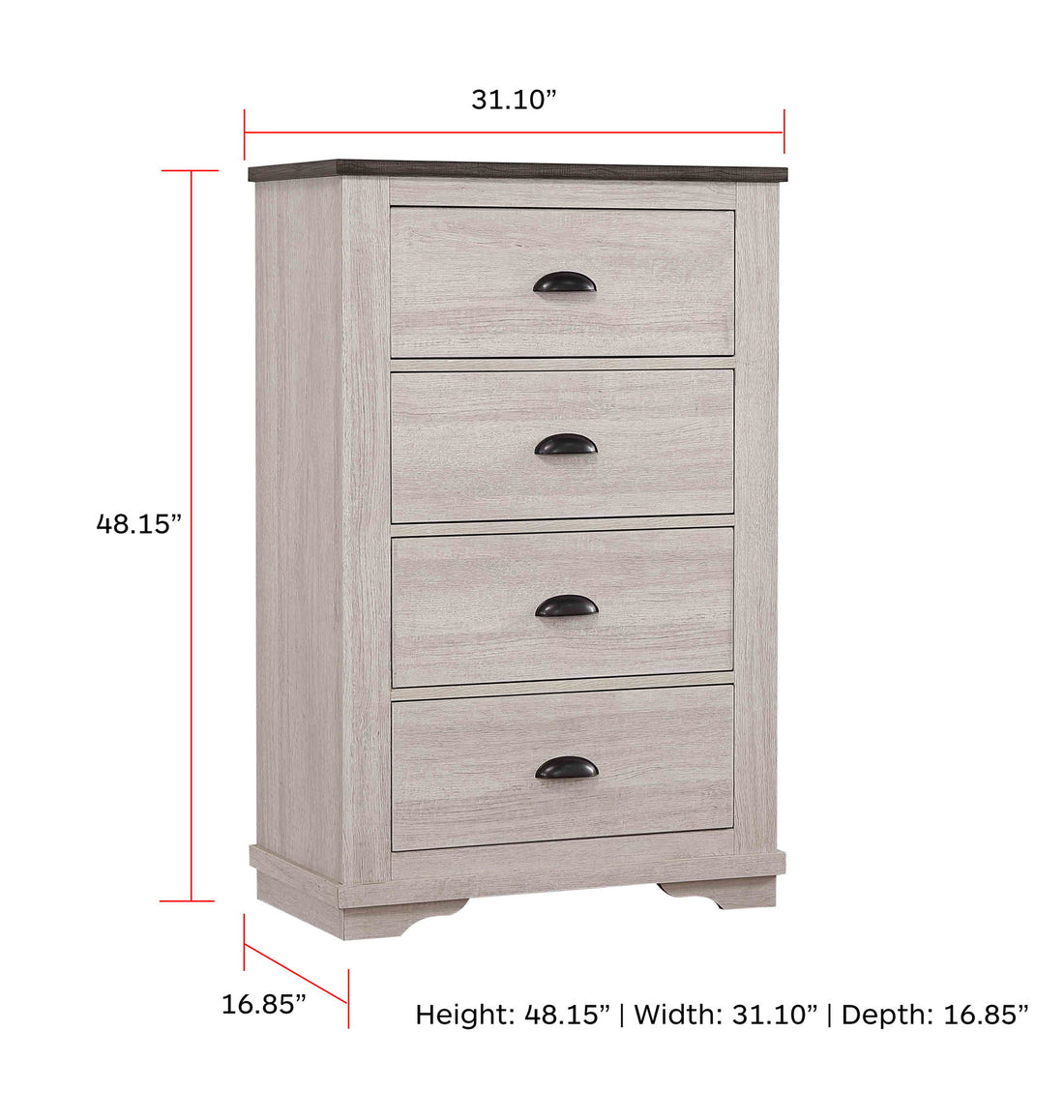 CORALEE CHEST CHALK/GREY
