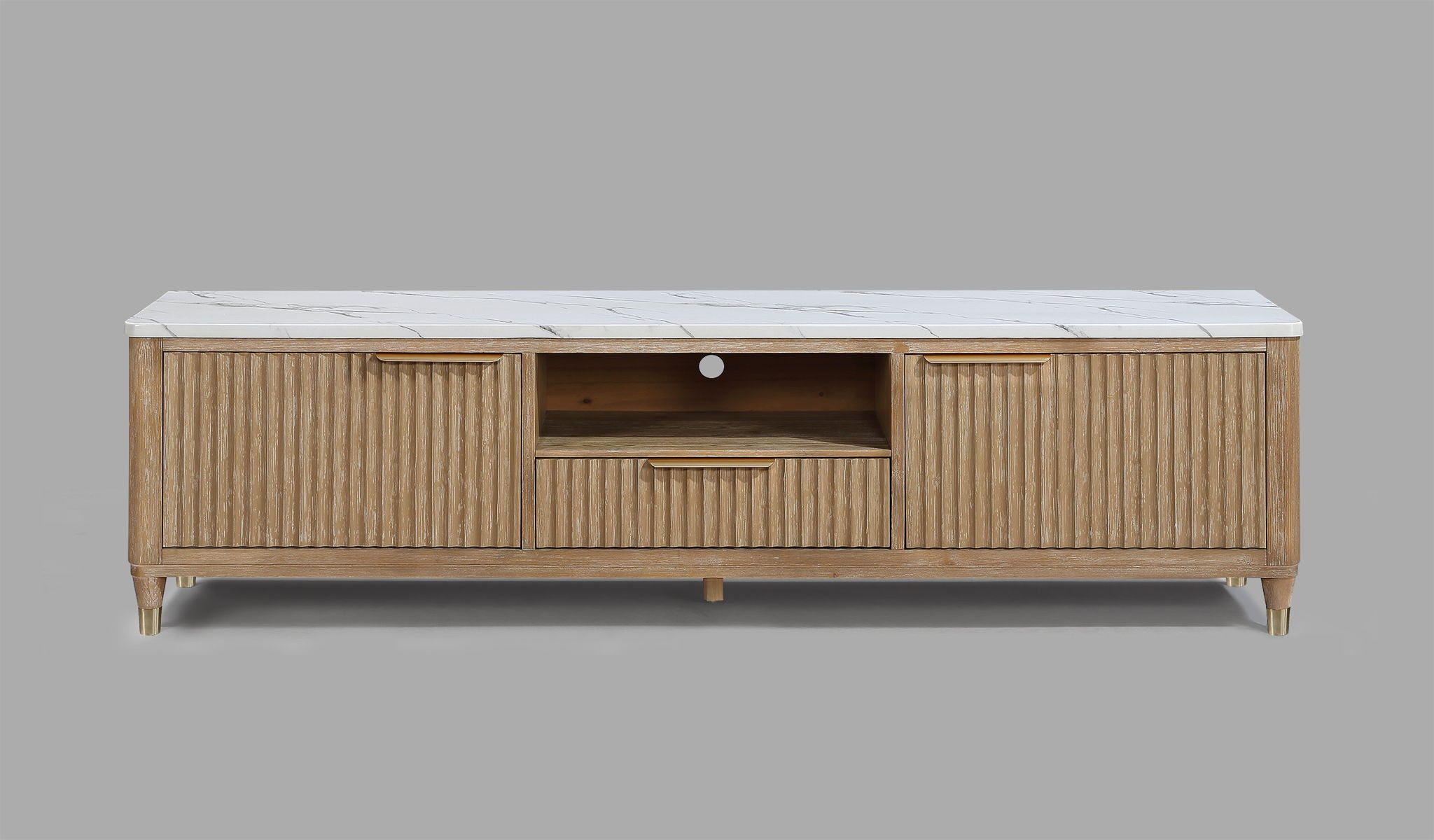 KARA TV STAND-CERUSED NATURAL