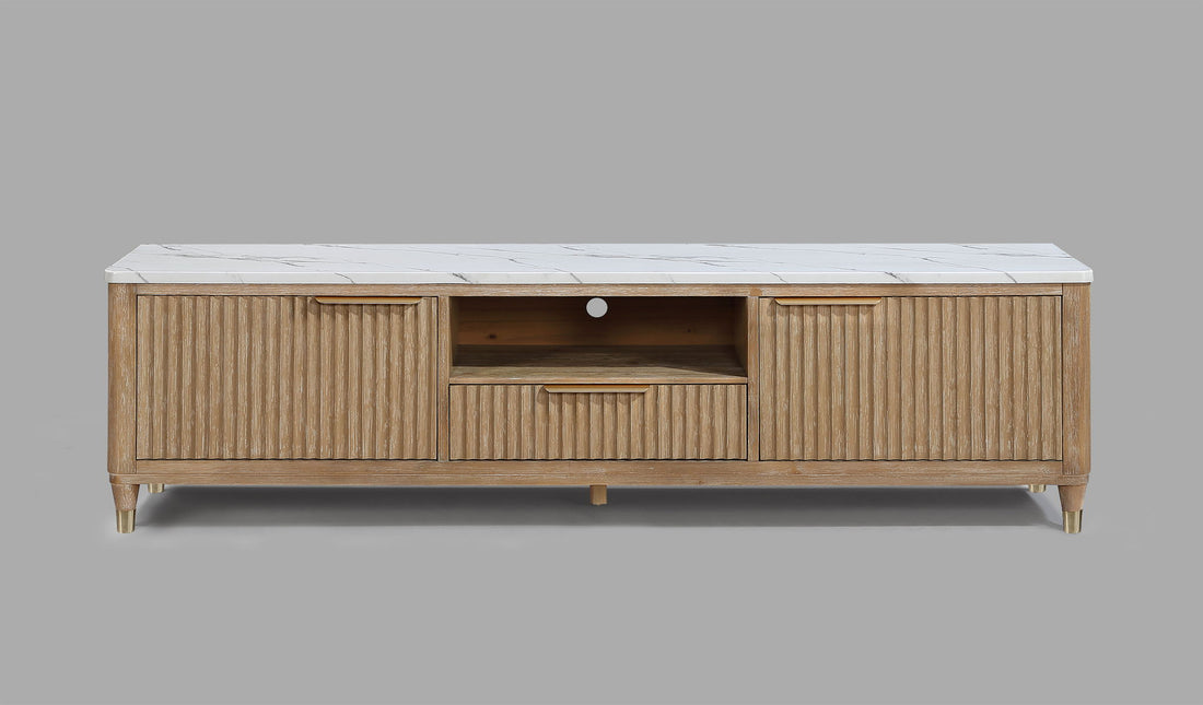 KARA TV STAND-CERUSED NATURAL