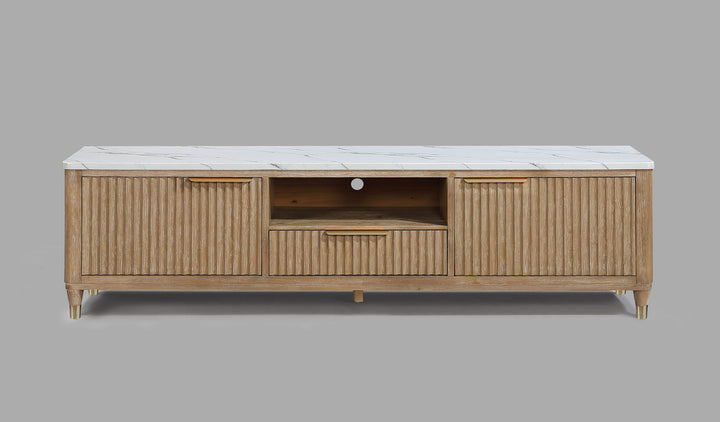 KARA TV STAND-CERUSED NATURAL