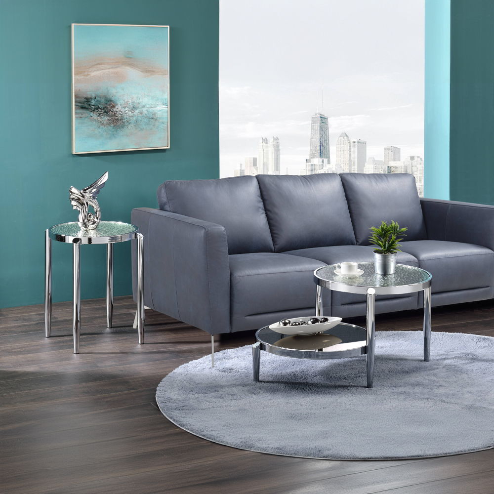 Abbe - End Table - Glass & Chrome