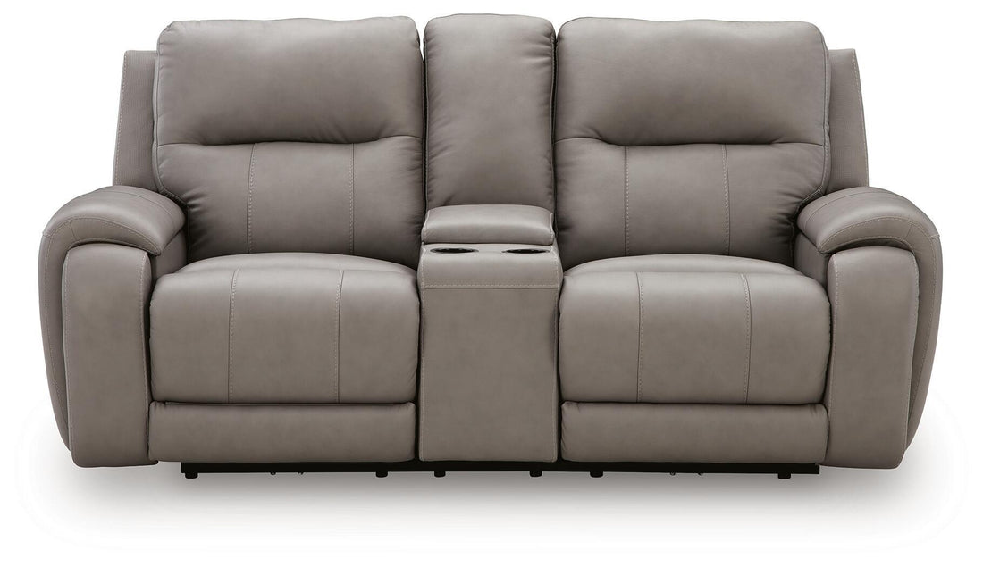 Real Moments - Power Reclining Loveseat With Audio Seating - Ash