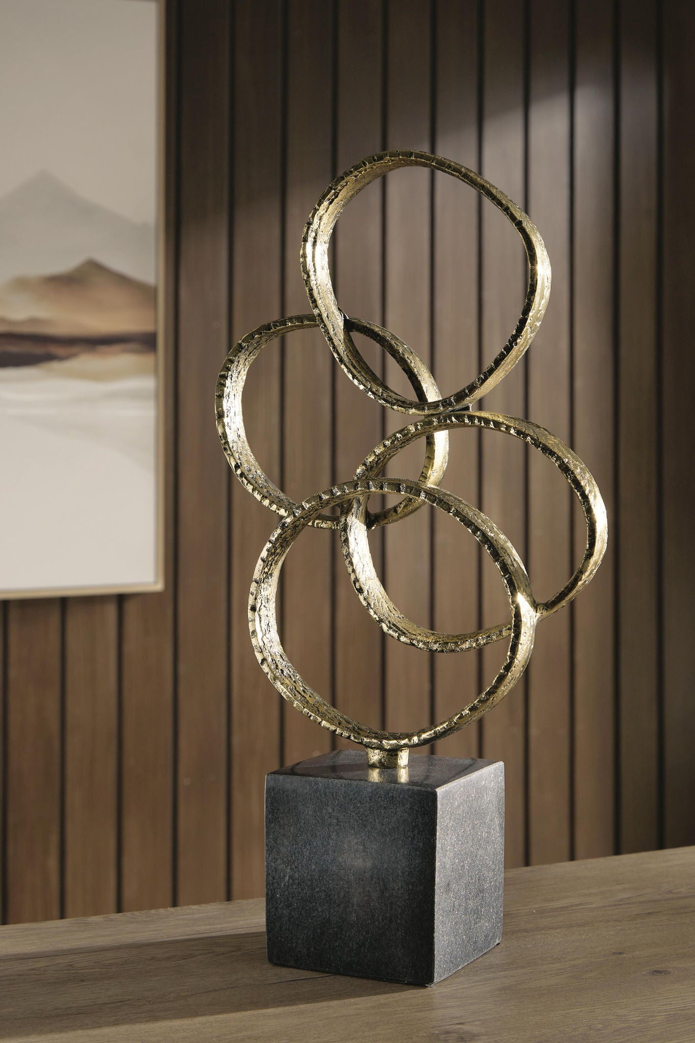 Wellcott - Sculpture - Gold Finish / Black