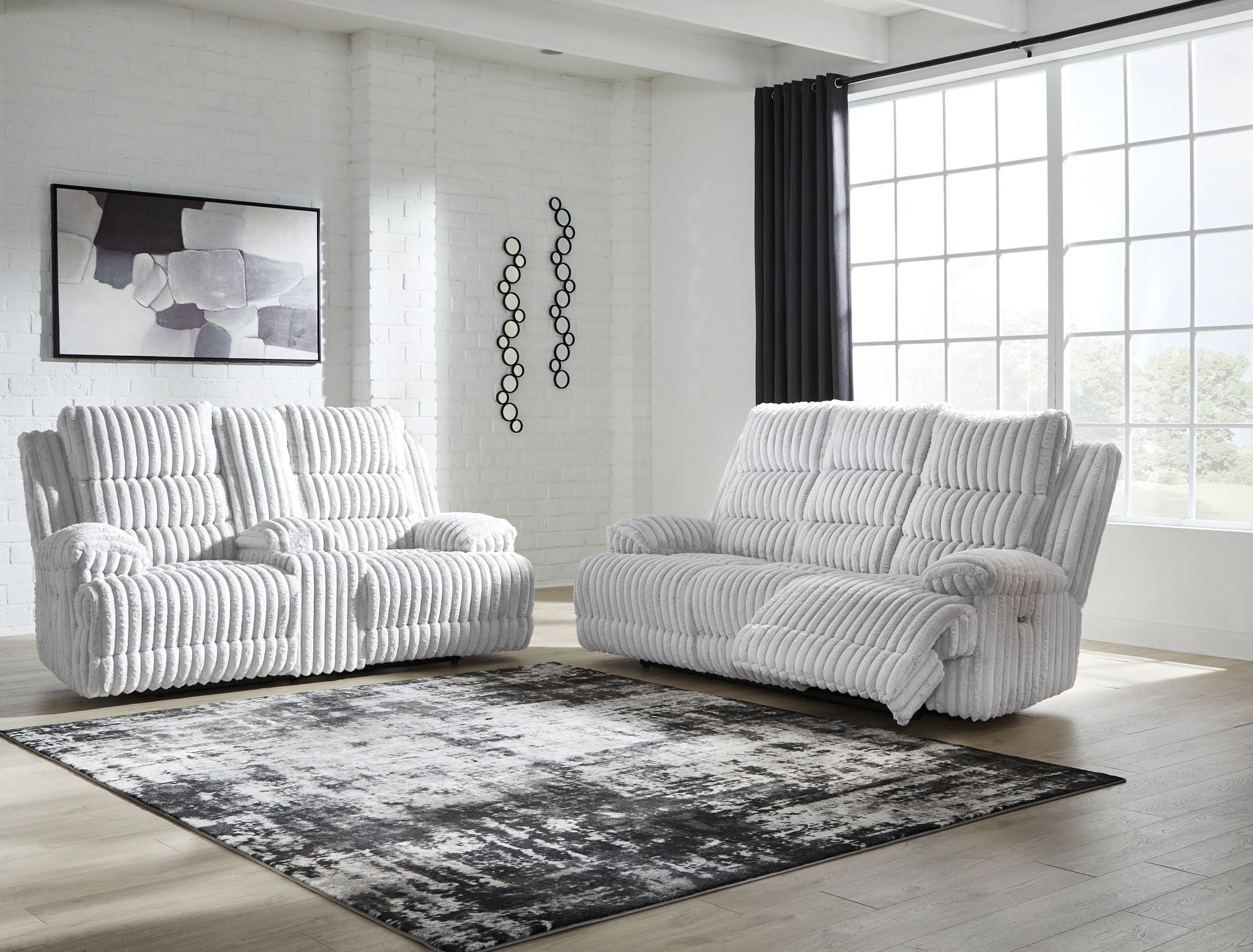 Rhines Falls - 2 Pc. - Power Reclining Sofa And Loveseat - Alloy