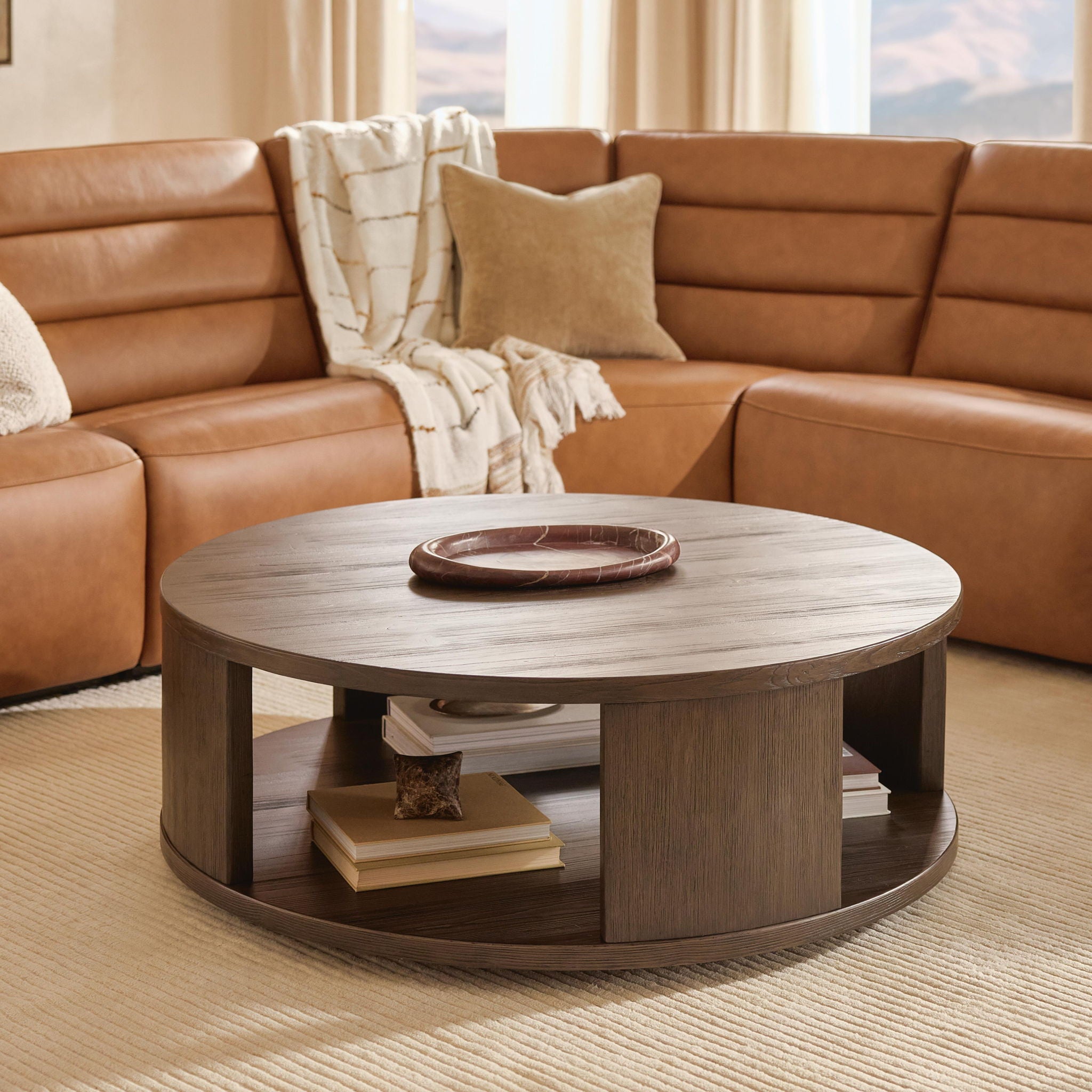 Neo - Round Cocktail Table - Rich Brown