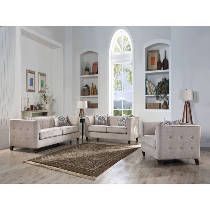 Cyndi - Chair With Pillow - Tan Velvet