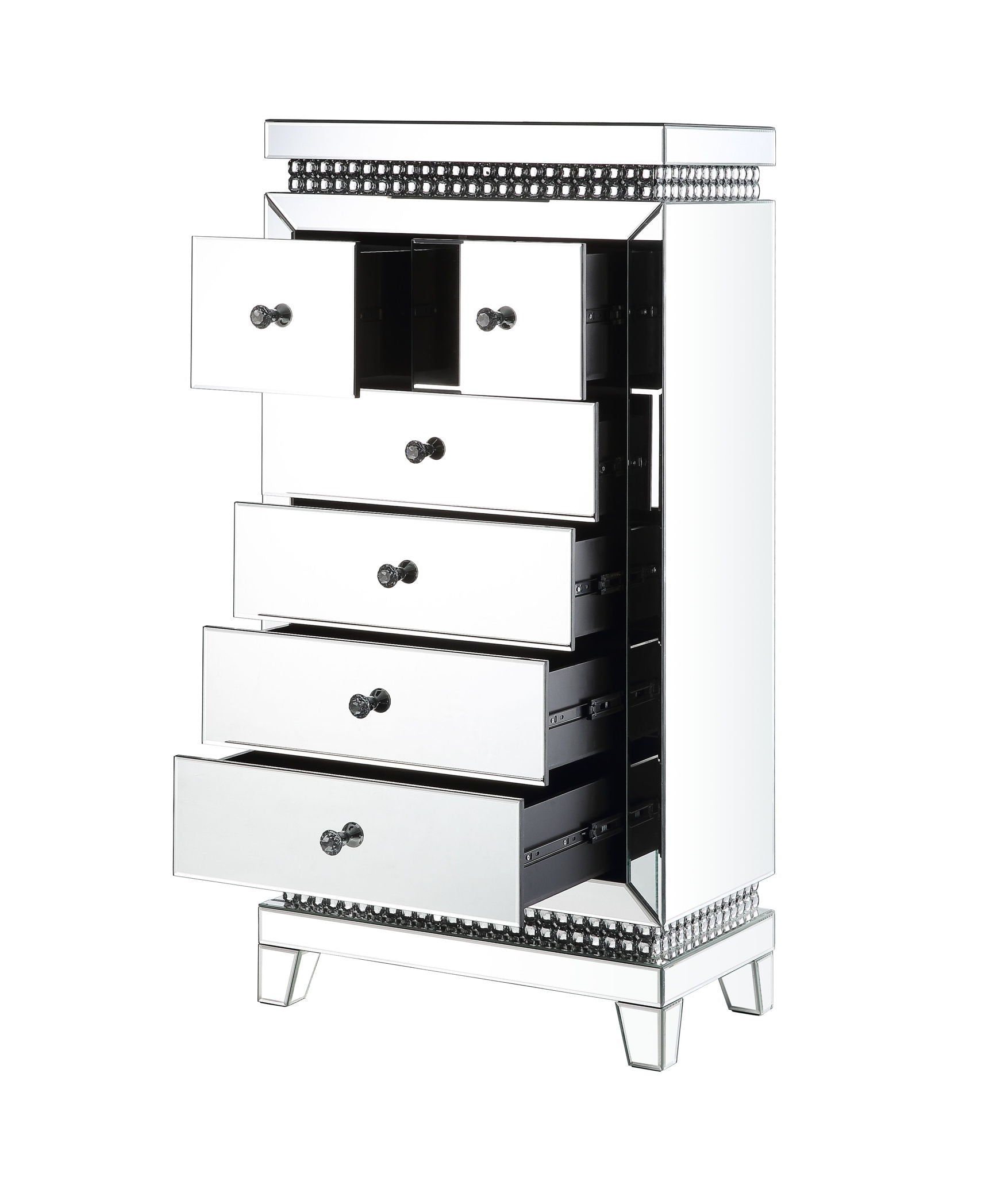 Lotus - Cabinet - Mirrored, Faux Ice Cube Crystals