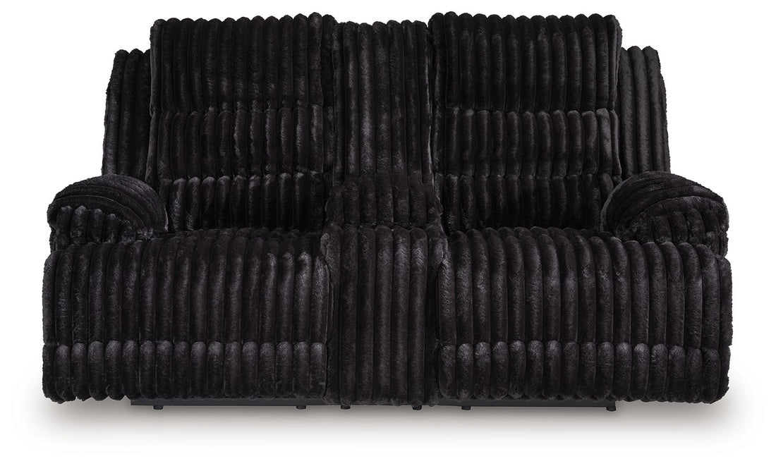 Rhine Falls - Double Reclining Power Loveseat With Console - Onyx