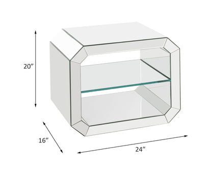 Dominic - 20" Accent Table - Mirrored
