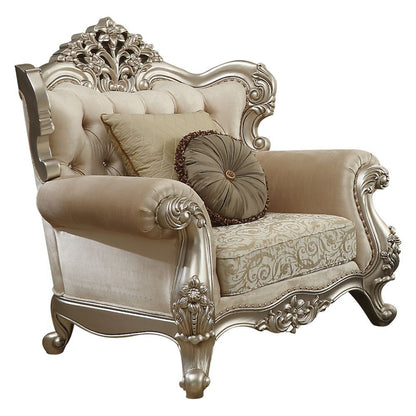 Bently - Chair With 2 Pillows Same Lv01581) - Fabric & Champagne