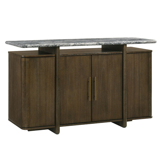 Dillon - Server With Marble Top - Natural / Walnut
