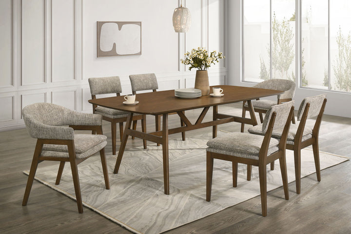 Miller - 78" Dining Table With 6 Chairs (4S/2A) - Walnut