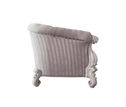 Versailles - Loveseat With 5 Pillows - Ivory Fabric & Bone White