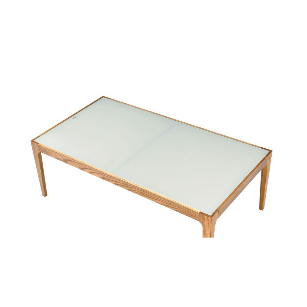 Gwynn - Coffee Table - Frosted Glass & Natural