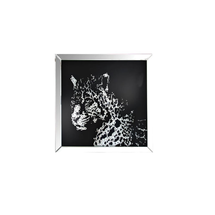 Talisha - Wall Art - Mirrored & Faux Crystal Leopard