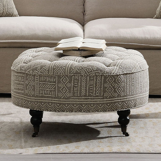 Upendo - Ottoman With Caster - Pattern Fabric