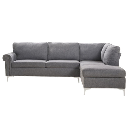 Melvyn - Sectional Sofa - Gray Fabric