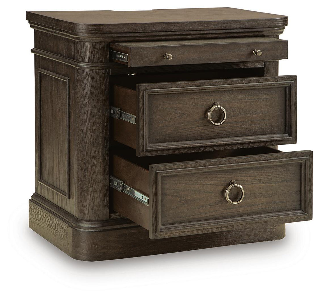 Wickenger - Two Drawer Night Stand - Dark Brown